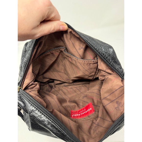 Montana West Select Black Vegan Leather Crossbody Messenger Bag Brass Hardware - Picture 5 of 8